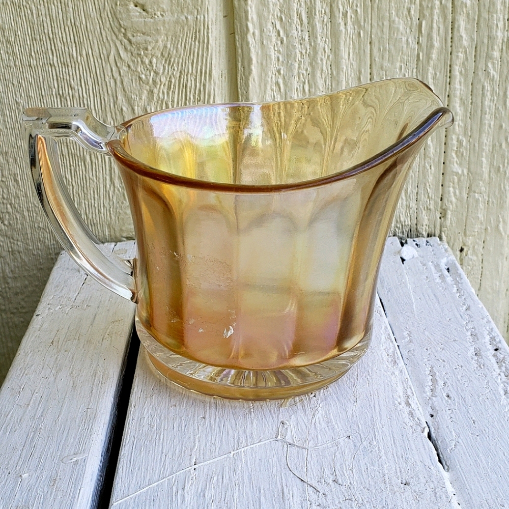Vintage Marigold Carnival Glass Creamer